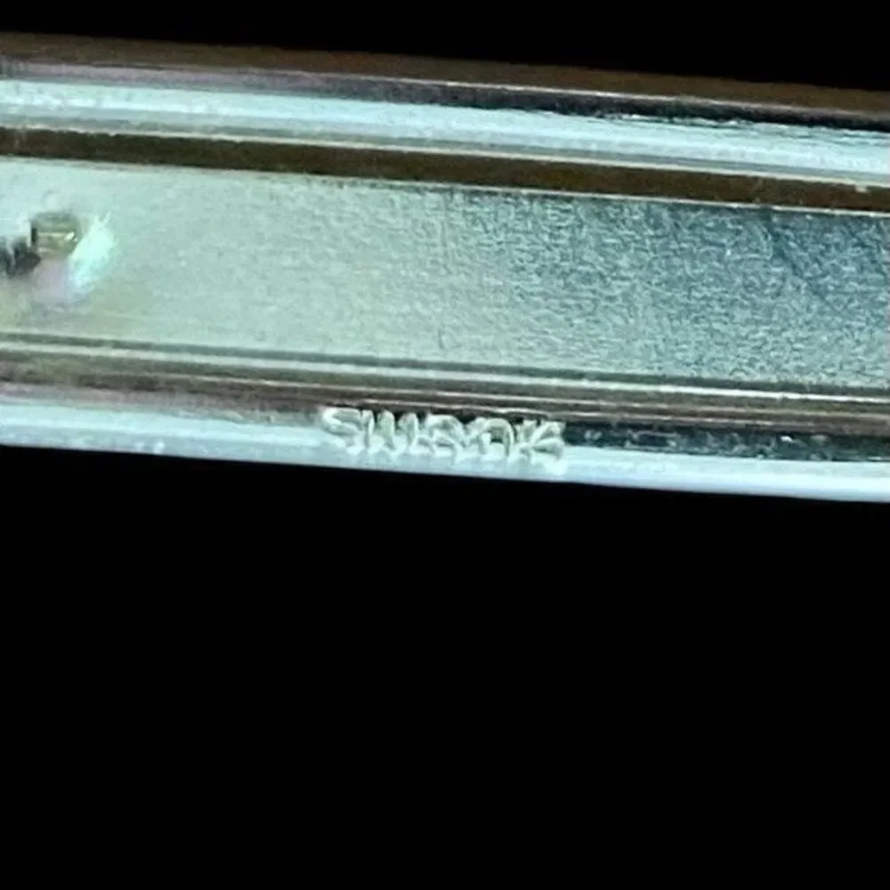 Vintage Swank Tie Bar and Chain Silver Tone MCM Mad Men Signed